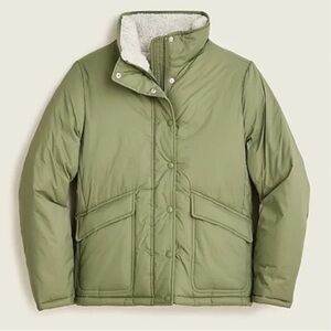 J. Crew Sherpa Lined Puffer Jacket Coat With PrimaLoft Size S